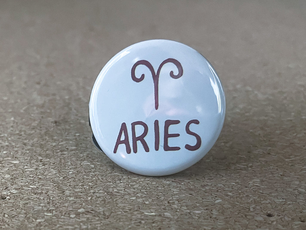 1.25" Circle - Zodiac Aries Button