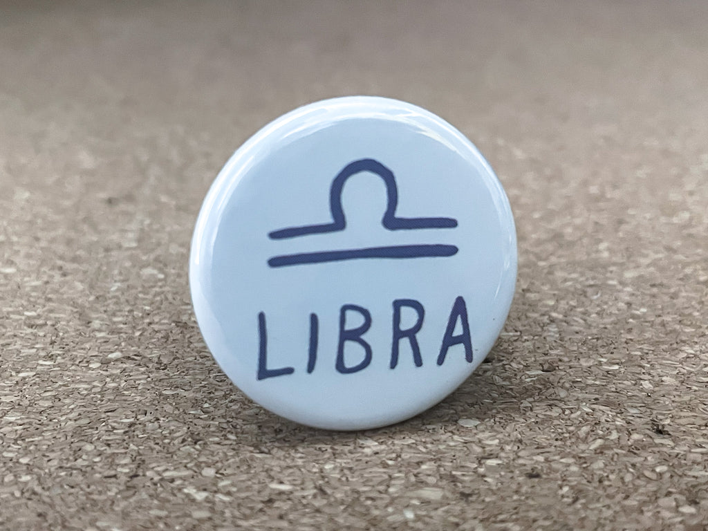 1.25" Circle - Zodiac Libra Button